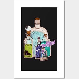 Apothecary Bottles with Potion Ingredients Posters and Art